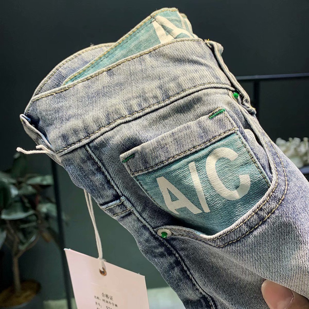 Quần Jeans Denim Dáng Ôm Co Giãn Thời Trang Xuân Hè Mới Cho Nam