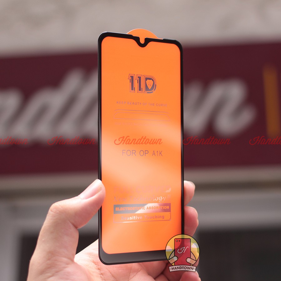 Kính Cường Lực 11D Realme C2 / Oppo A1k Full Màn Đen MIETUBL