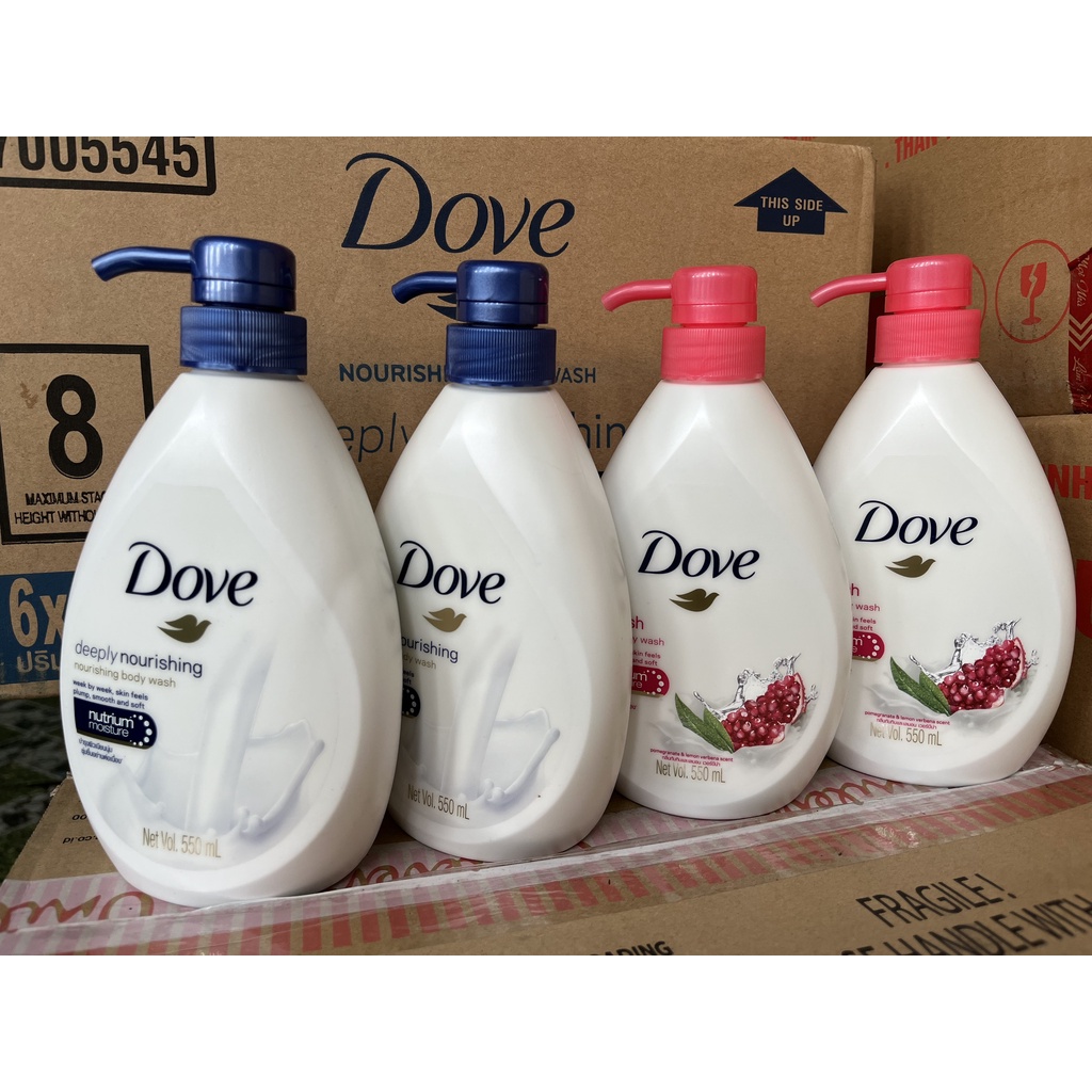 Sữa Tắm Dưỡng Thể Dove 550ml/1000ml Chăm Da Mềm Mịn Dưỡng Ẩm Sáng Mịn Phục Hồi Da Body Wash Thái Lan