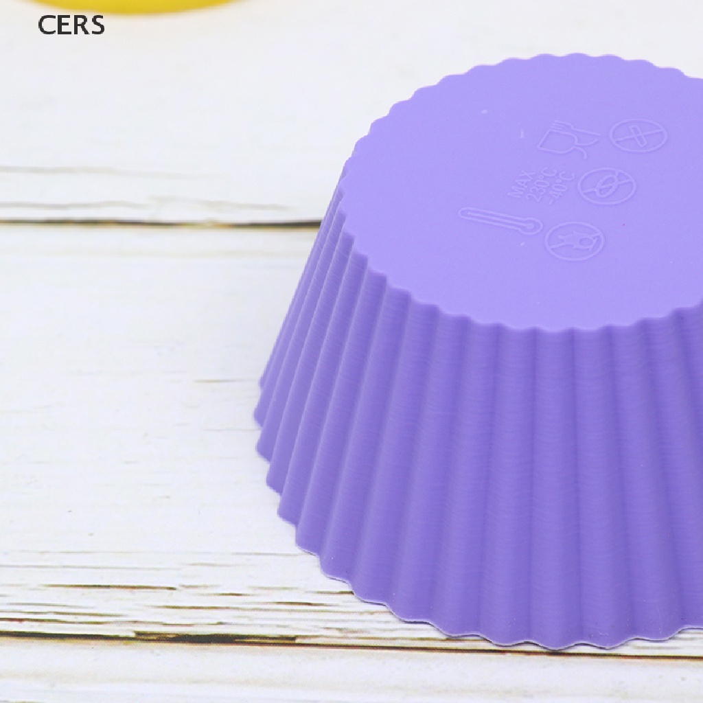 Bộ 5 Khuôn Silicone 7cm Làm Bánh Muffin / Cupcake Hình Tròn DIY