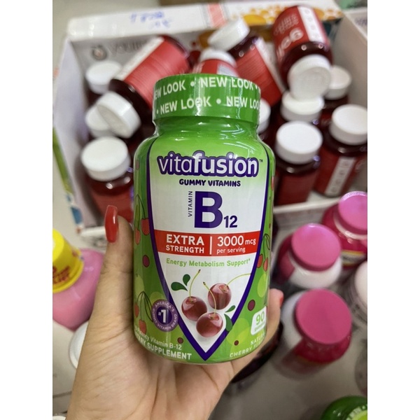 Vitamin b12 dạng kẹo vitafusion 90v 3000mcg / 140 vien 1000mg bổ thần kinh bổ máu