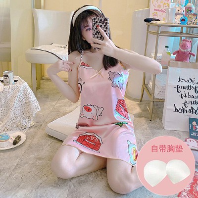Đầm Ngủ 2 dây lụa, Váy Ngủ 2 Dây lụa Hàn Quốc Dễ Thương Dành Cho Nữ Mùa Hè | BigBuy360 - bigbuy360.vn