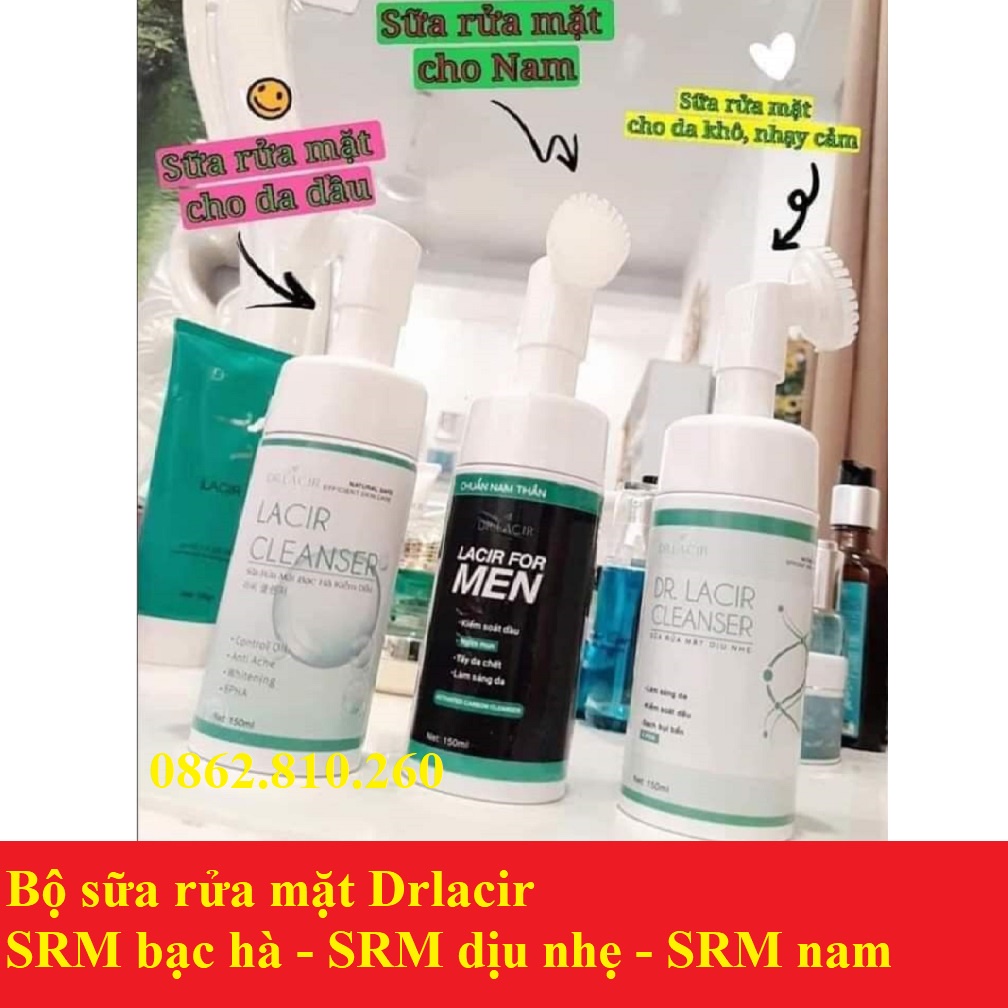 SỮA RỬA MẶT #BẠC_HÀ KIỀM DẦU DR.LACIR_DỊU NHẸ_SRM DÀNH CHO NAM DR LACIR