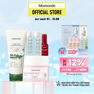 Bộ sản phẩm làm sạch & cân bằng da Mamonde Aqua peel 25ml + Gel dưỡng ẩm 80 ml + Red Energy Serum 9m