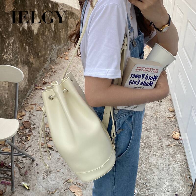 Túi Xô IELGY Khóa Dây Rút Phong Cách Vintage Dành Cho Nữ