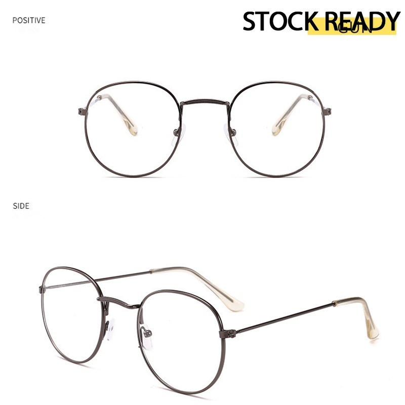 Mắt Kính Gọng Kim Loại Tròng Trong Suốt Chống Ánh Sáng Xanh Thời Trang cho nam nữ