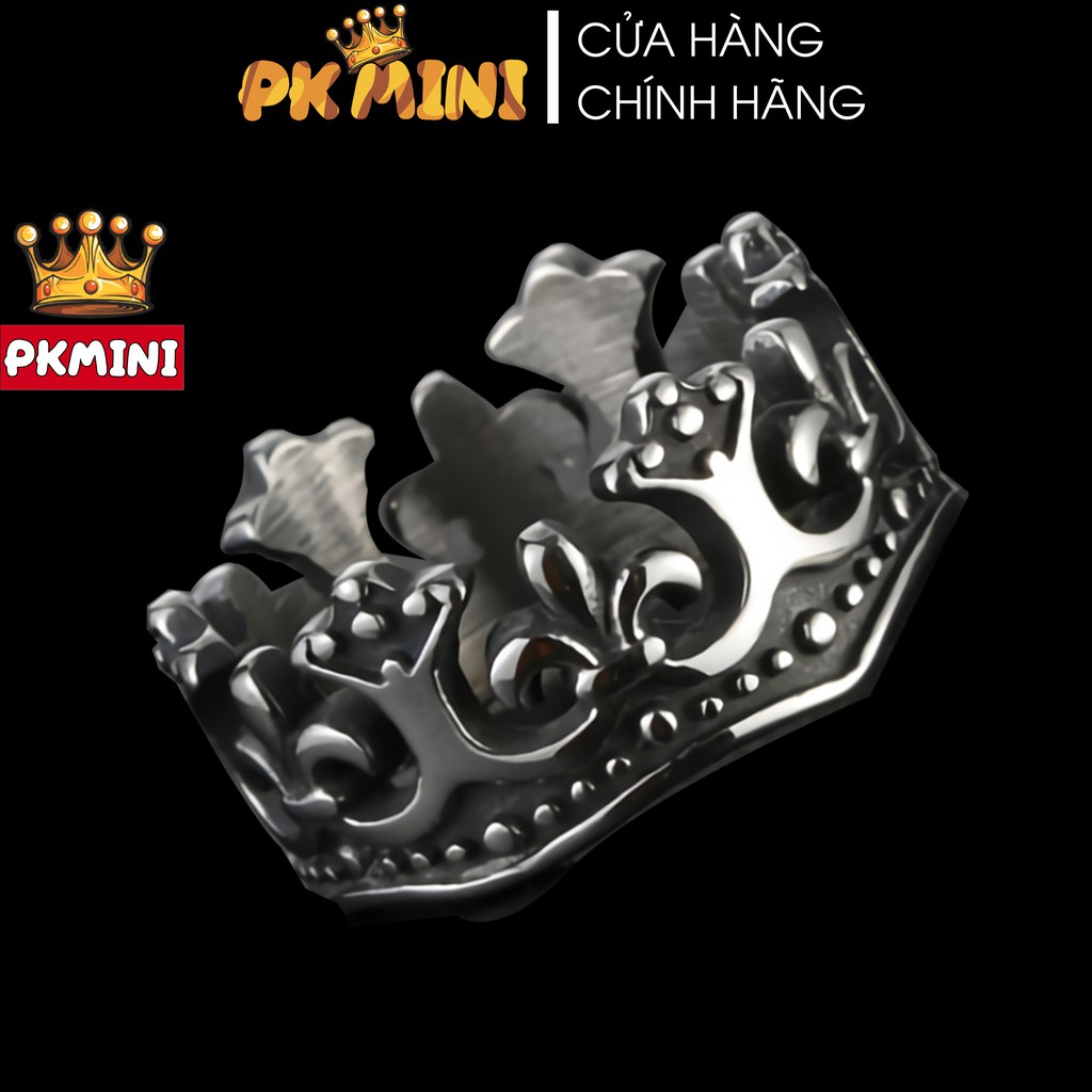 Nhẫn Chrome Hearts Titan Mạ Bạc Vương Miện Vua Đủ Size