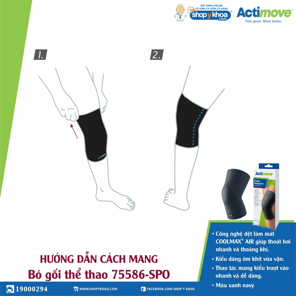 [CÓ QUÀ TẶNG] Bó gối thể thao 75586-SPO Actimove Knee Support