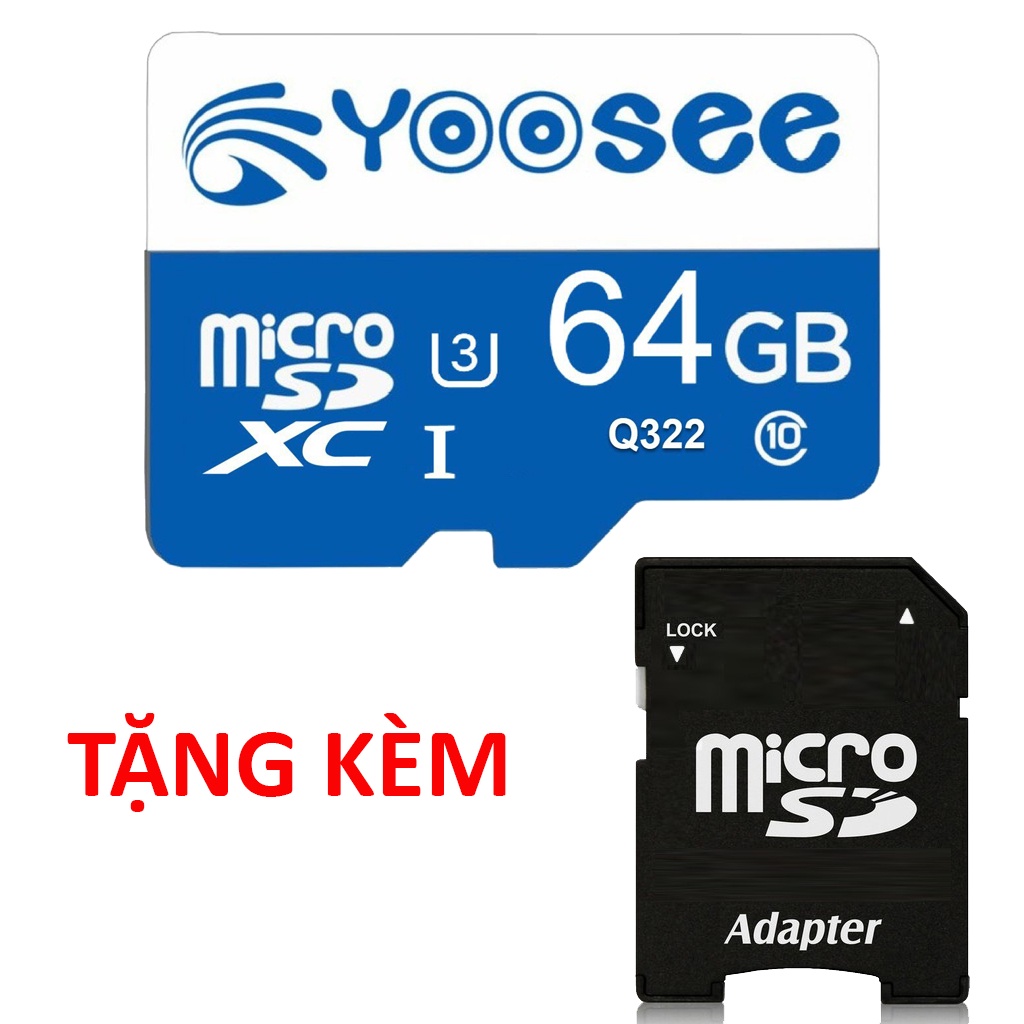 Thẻ nhớ Yoosee 64gb 32gb chuyên dụng cho camera, máy ảnh, điện thoại, loa đài- Thẻ nhớ yoosee cao cấp |Bảo hành 5 năm