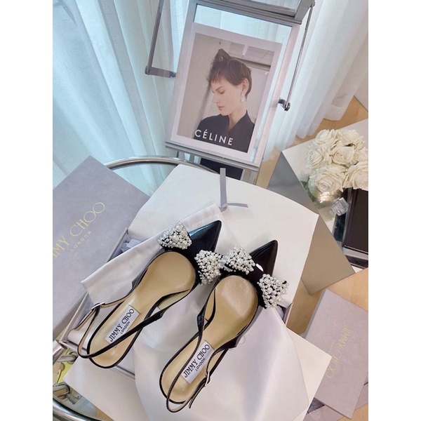 Giầy cao gót jimi hàng super đính nơ ngoc xuất sắc