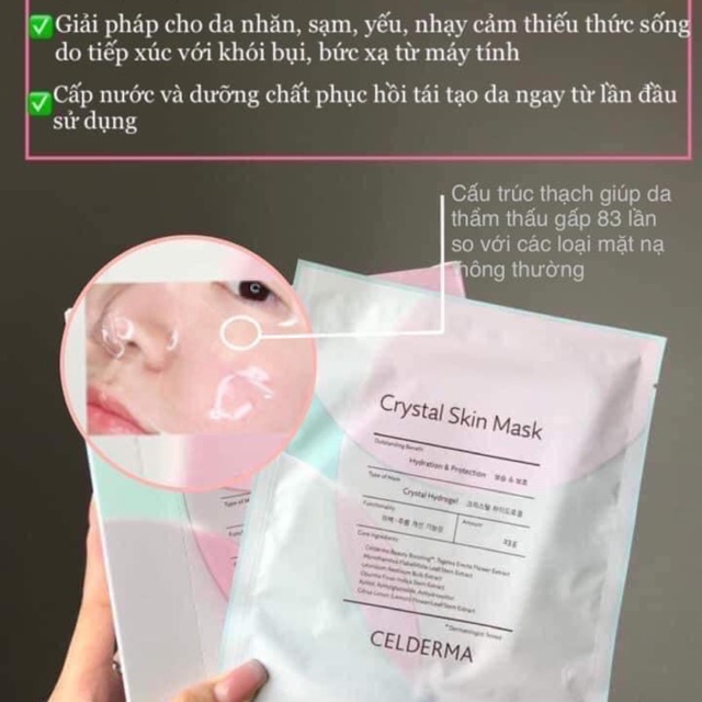 MẶT NẠ THẠCH ANH CRYSTAL SKIN MASK CELDERMA -SONG JIHYO