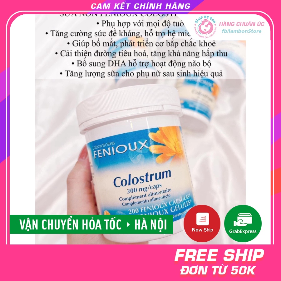 Sữa non Pháp Fenioux Colostrum cho bé từ sơ sinh, hộp 200 viên