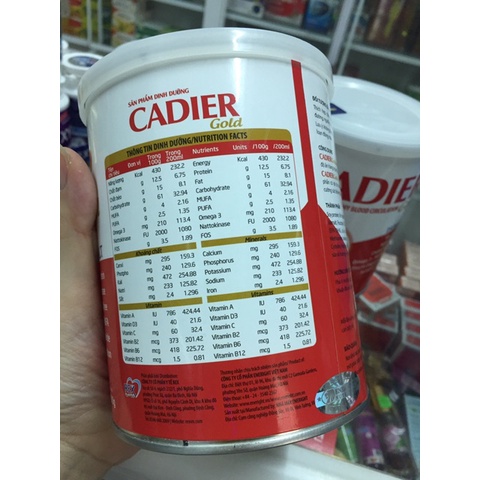 Sữa bột Cadier gold 400g sản phẩm chuyên biệt dành cho người bệnh tim
