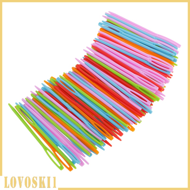 [LOVOSKI1]100x Plastic Sewing Needles for Kids Wool Cross Stitch Knitting Crochet 7cm