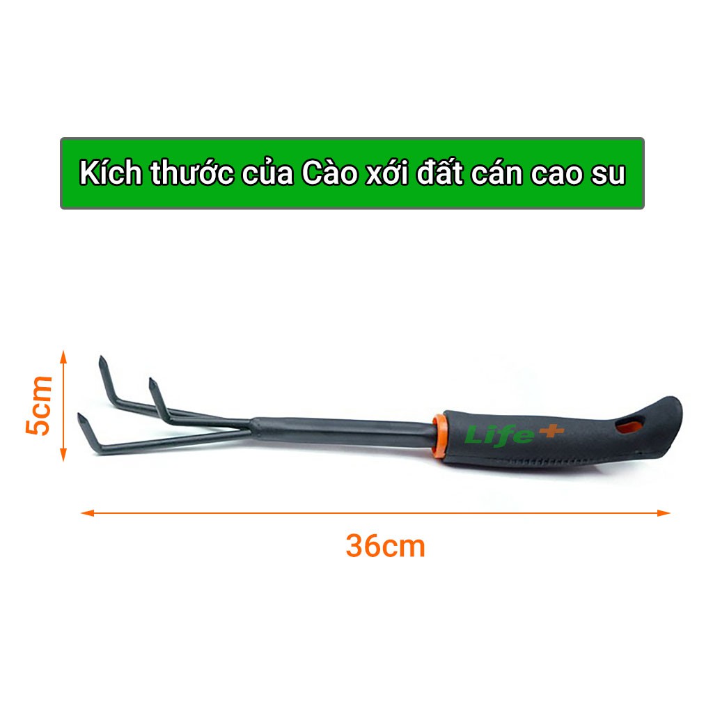 Cào xới đất cán cao su 5x36cm