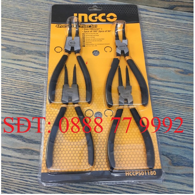 Bộ 4 kềm phe (bấm vòng tròn) Ingco HCCPS01180