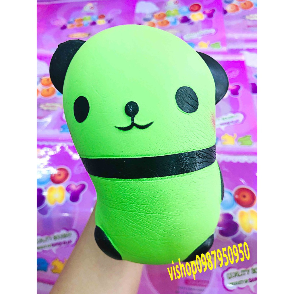 ĐỒ CHƠI SQUISHY GẤU TRÚC TRÒN lớn ĐẠI khổng lồ KÈM BAO tị nạnh chính hãng mã OWC12 RQ-002