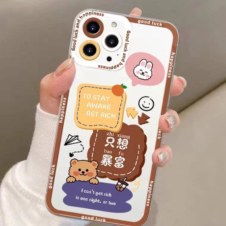 Ốp Điện Thoại Dẻo Họa Tiết Hoạt Hình Dễ Thương Cho iphone 13pro / 12 / 11 / xs max / XR / 7Plus