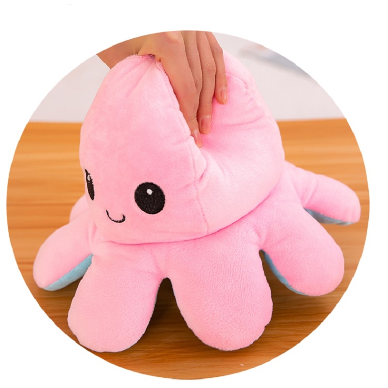 Octopus Plush Doll Decoration Soft Simulation Reversible Toy Cute Stuffed Double-sided Color Flip Doll Birthday Present