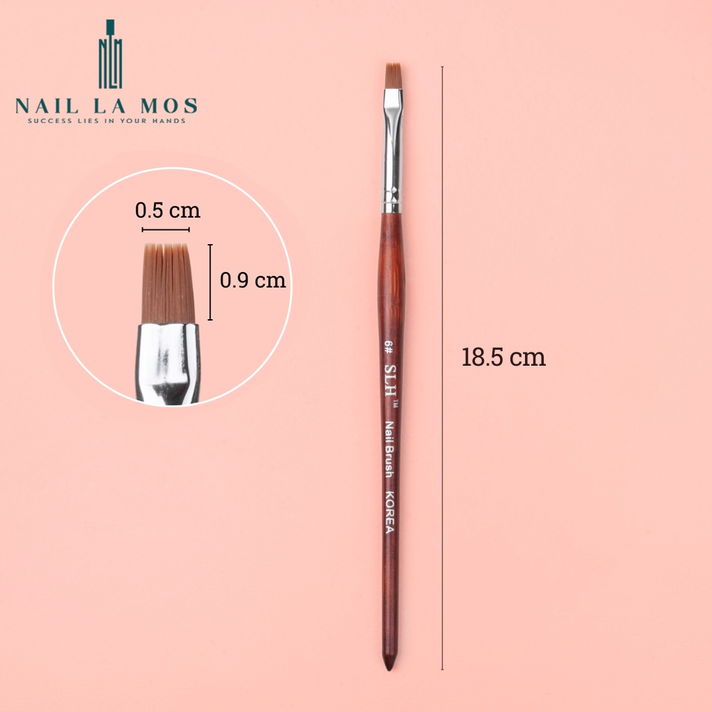 Cọ bản nail SLH Hàn Quốc - Cọ bản đầu vuông đắp gel, vẽ hoa chuyên dụng