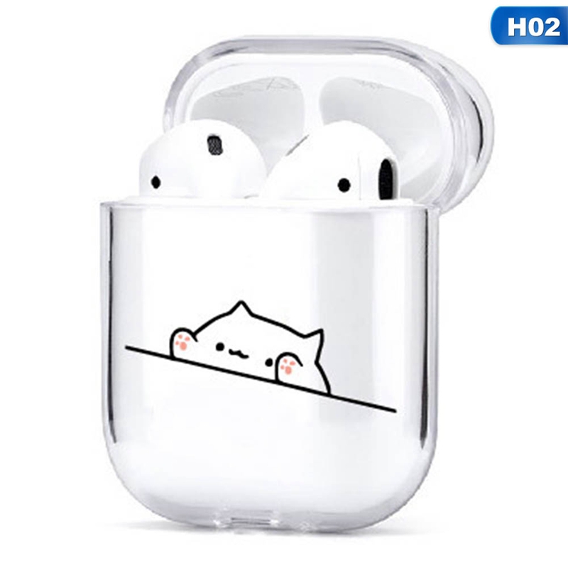 Vỏ Bảo Vệ Hộp Sạc Tai Nghe Airpods 1 / / 2 Bằng Nhựa Pc Cứng Trong Suốt Họa Tiết Jinshiyuang Sáng Tạo