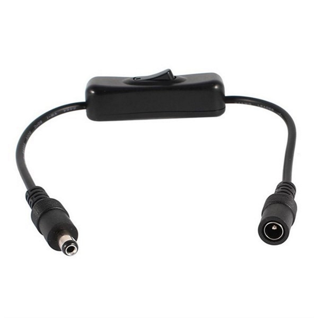 Dây Nối Nguồn DC Có Công Tắc, Dây Nguồn DC Đực Cái 5.5x2.1mm Dây To