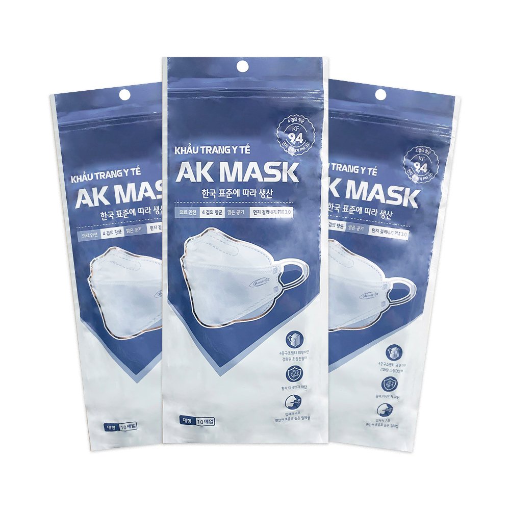 KHẨU TRANG KF94 VIỆT NAM AK MASK KHÁNG KHUẨN, CHỐNG BỤI MỊN