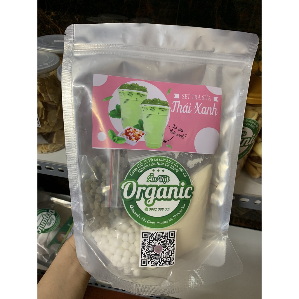 Set trà sữa Thái xanh