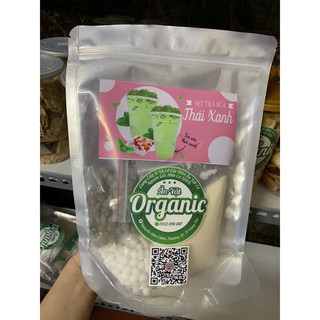 Set trà sữa Thái xanh