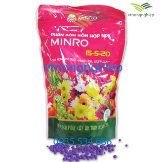 Phân bón Minro npk 15-5-20 gói 200(g), ra hoa, ra trái, nuôi hoa, nuôi trái, chuyên cho rau màu, cây ăn trái, hoa kiểng