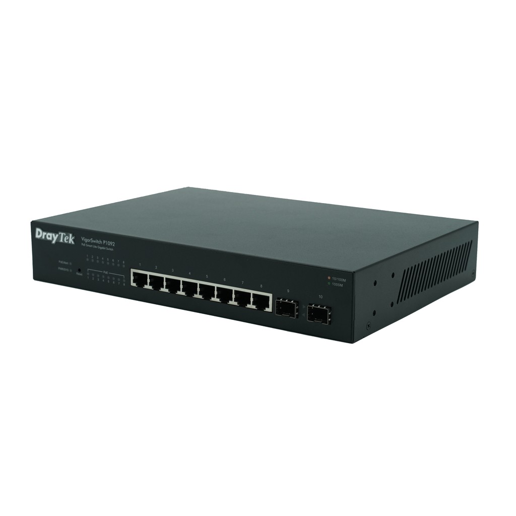 Bộ chia mạng DrayTek VigorSwitch P1092 Switch 8 cổng Gigabit Smart Lite PoE Managed Switch