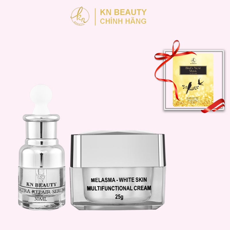 [Khuyến Mãi] Bộ 2 sản phẩm Trắng Da Ngừa Nám KN Beauty chuyên sâu: Kem dưỡng 25g + Serum 30ml