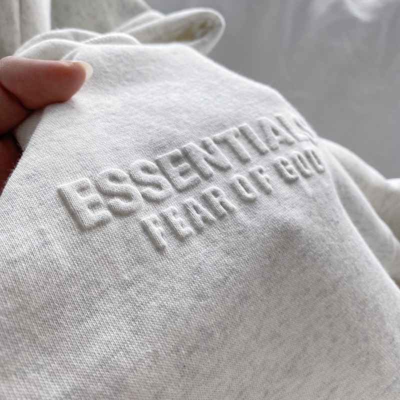 Áo Khoác dây kéo in chữ nổi ESS 2 màu Xám/Xanh Unisex nam nữ siêu đẹp (hình thật) tại Boin Store