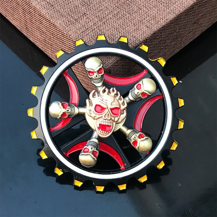 SPINNER Con quay Họa Tiết Đầu lâu xương thép 2 tầng 2 chế độ quay kép KIM LOẠI thép cực chắc chắn