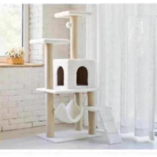 Trụ mèo leo trèo 3 tầng Nhà cây cho mèo cao 1,4m cat tree dụng cụ cào móng