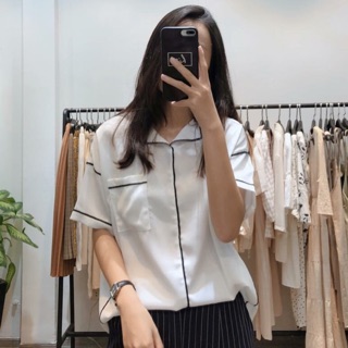 Sơ mi oversize pijama chạy chỉ viền cực lạ luôn ạ 😍😍😍