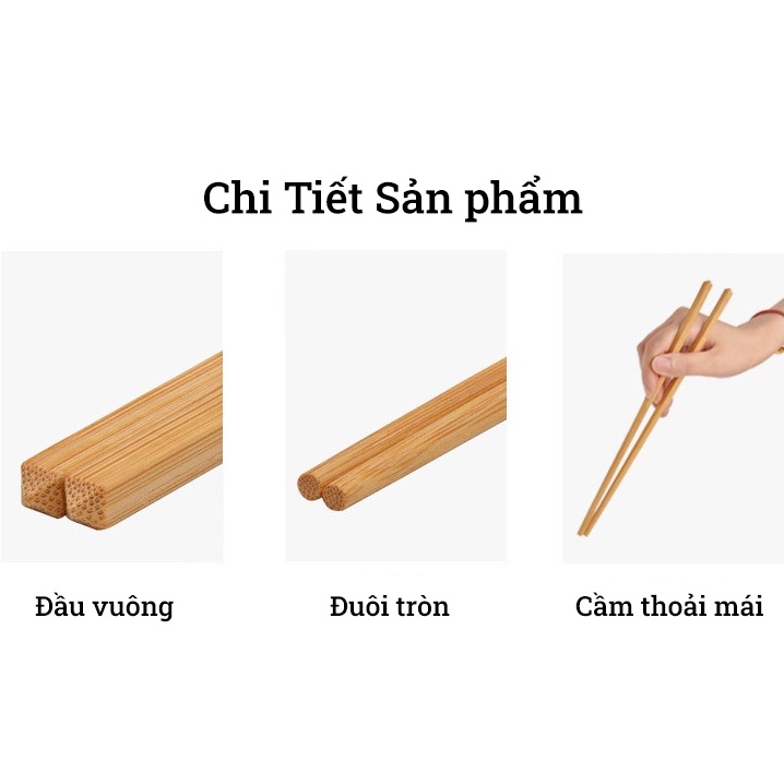 Đũa ăn cơm chất liệu tre kháng khuẩn BAMBOOO ECO thân thiện môi trường