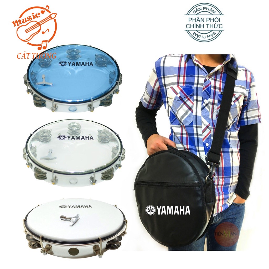 Trống Gõ Bo lắc tay và Bao đựng Lục Lạc Tambourine Yamaha MT6-102 (Trống chơi nhạc chế gõ po - Xipo)