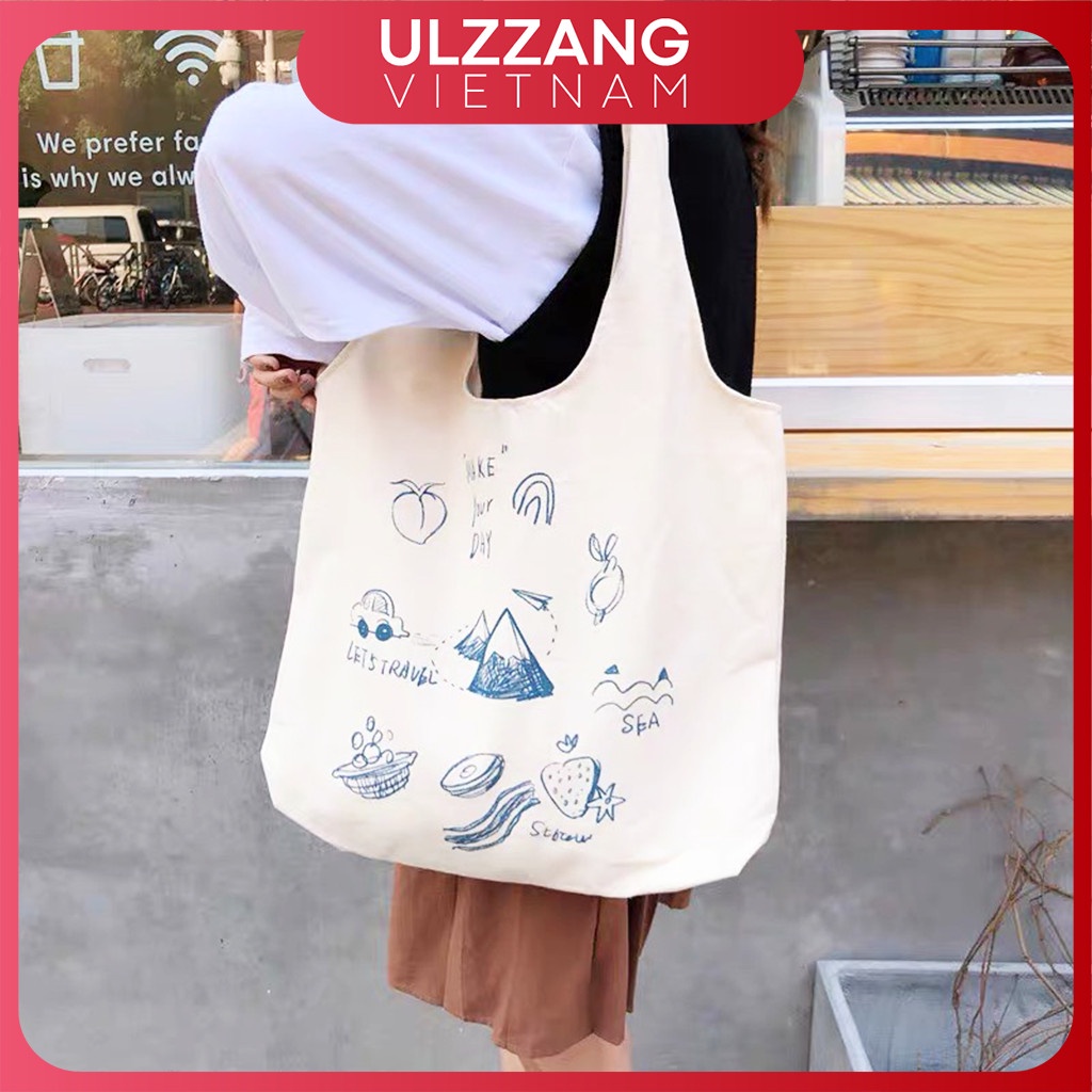 Túi tote vải canvas nam nữ đi học đi chơi , túi xách unisex đeo vai vải bố ulzzang thời trang rẻ đẹp