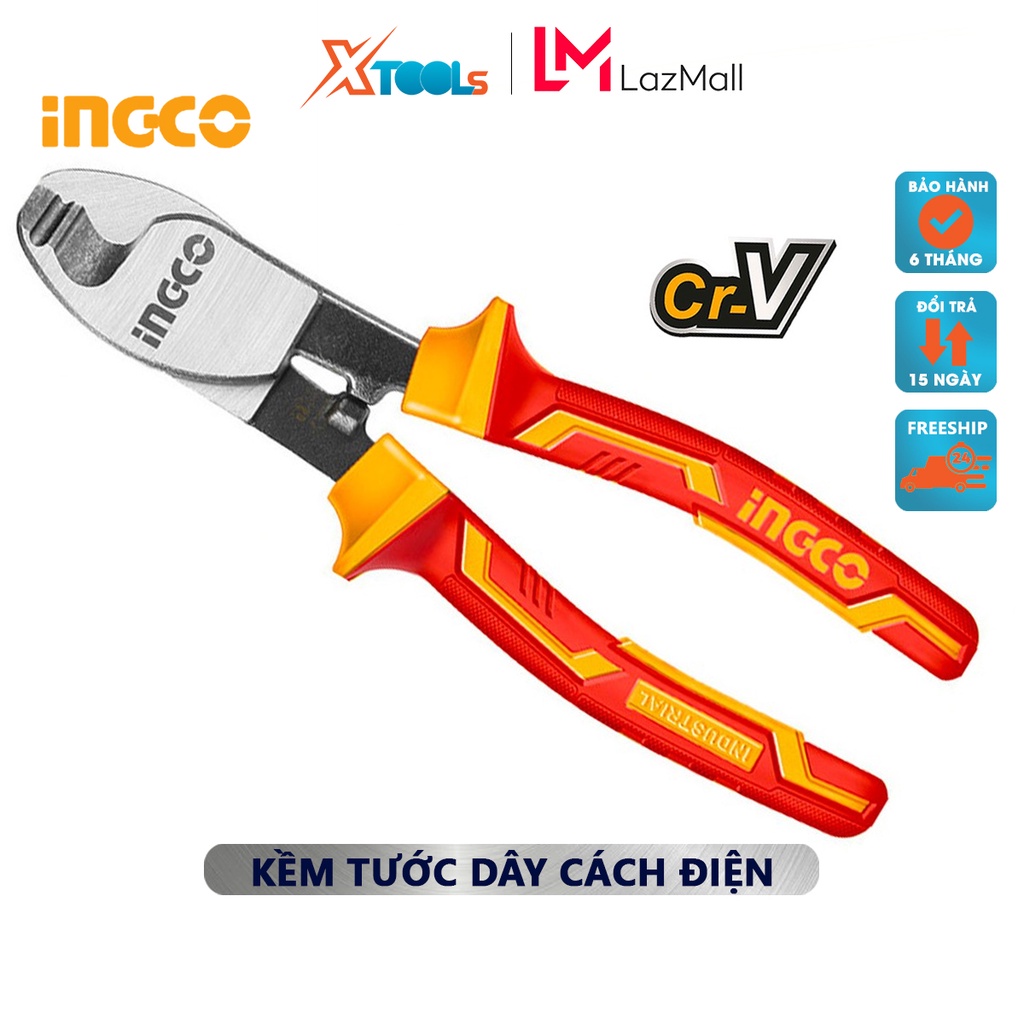 Kìm cắt cách điện INGCO HICCB28160 | kềm cách điện chiều dài kìm 6&quot; (160mm) tay cầm cách điện lên đến 1000V cắt, kẹp, tu