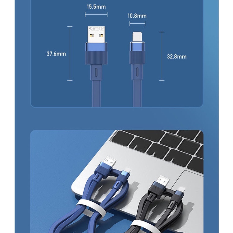 Cáp Sạc Điện Thoại Remax RC-001 Cổng Táo/Type C/ MicroUSB Dòng Sạc 2.4A Vỏ Bọc PVC Chống Gãy Gập