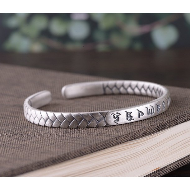 Vòng Tay Bạc S999 Om Mani Padme Hum - VT345