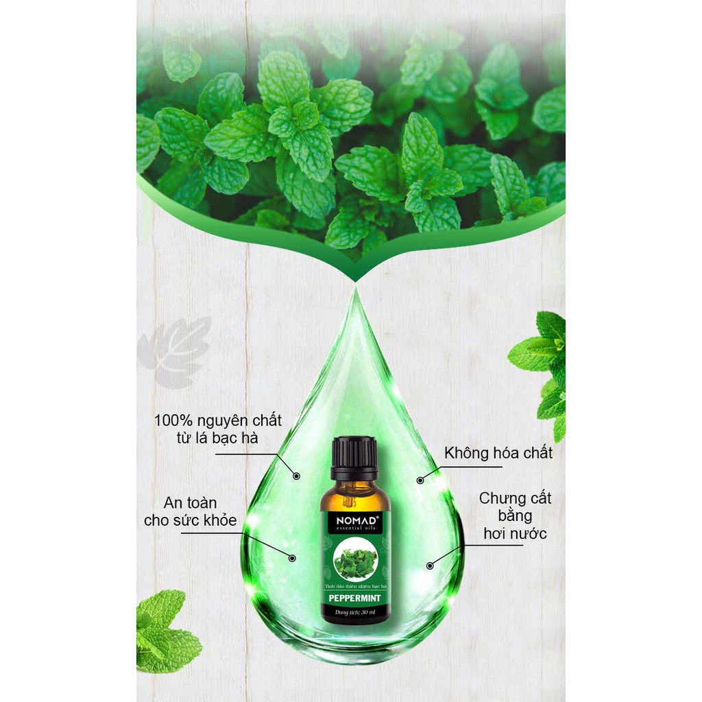 Tinh Dầu Thiên Nhiên Hương Bạc Hà Nomad Essential Oils Peppermint