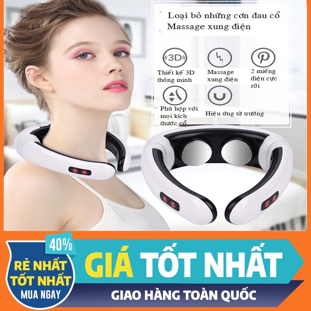 Máy mát xa cổ vai gáy - Massage Trị Liệu Rung Giảm Đau Cơ Vùng Cổ Vai Gáy Thư Giãn