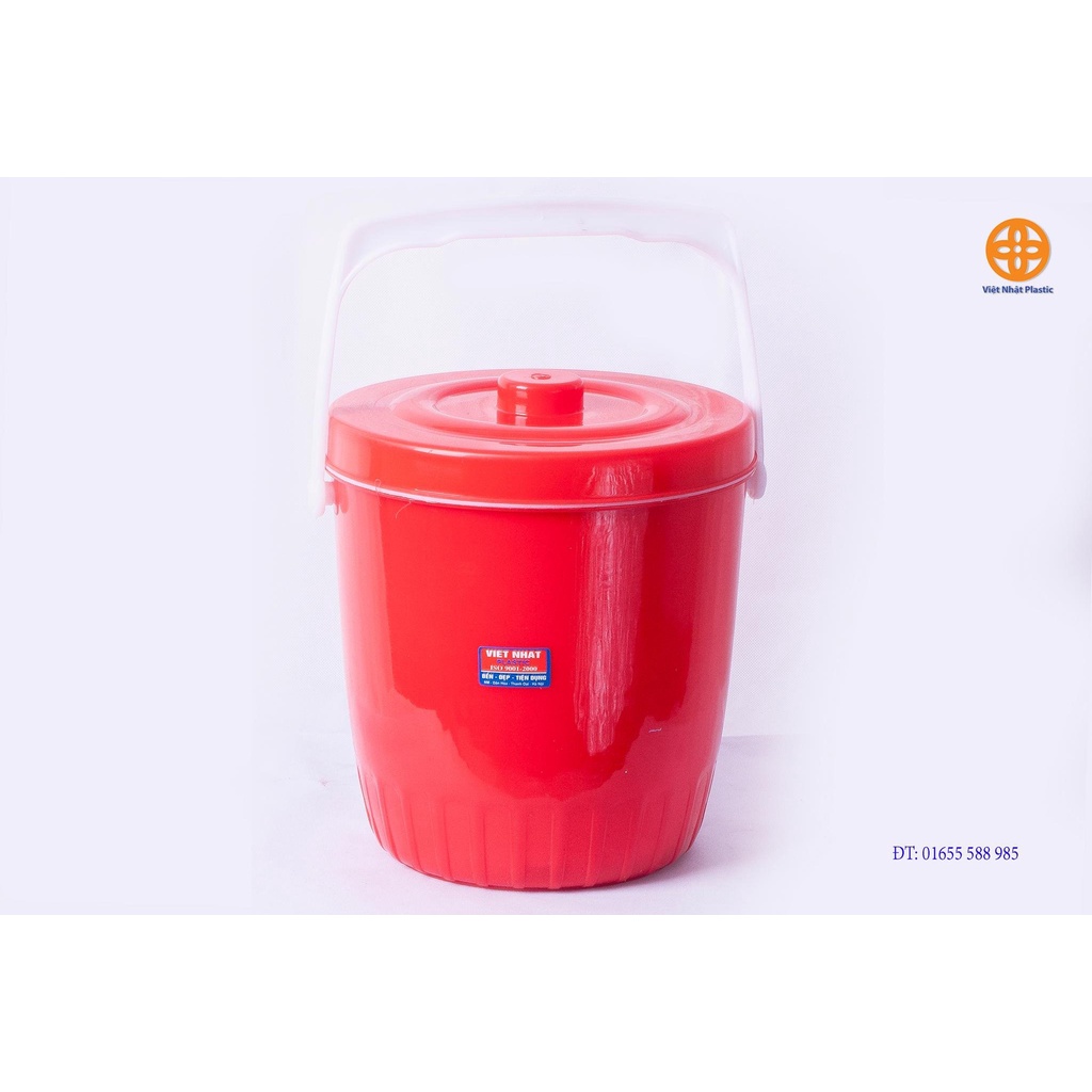 Thùng đá giữ nhiệt cao cấp có quai sách , hình tròn trụ , nhiều kích cỡ nhựa Việt Nhật