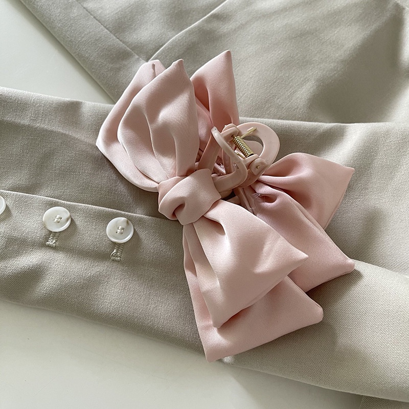 Kẹp Tóc Hình Cá Mập Thắt Nơ Lưng Bằng Satin Ngọt Ngào Cá Tính