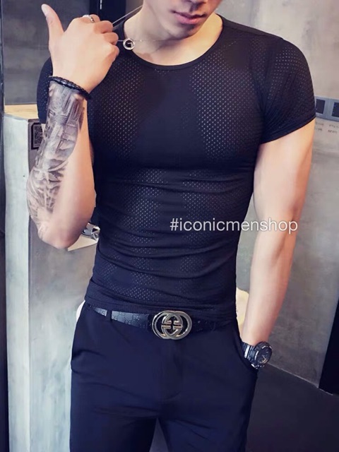 Áo thun lưới body tôn dáng chuẩn form