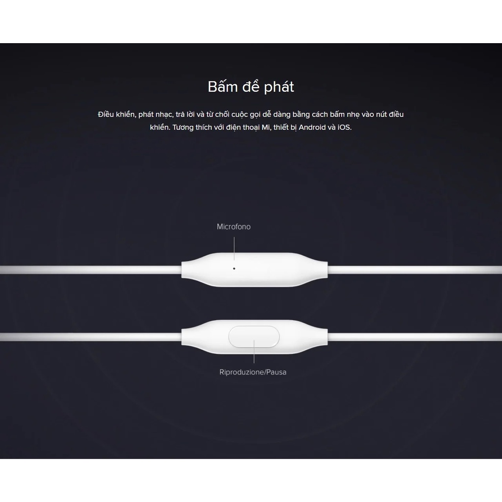 Tai nghe nhét tai Xiaomi Mi In Ear Headphones Basic chính hãng
