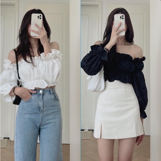 A932 áo gấm trễ vai audrey