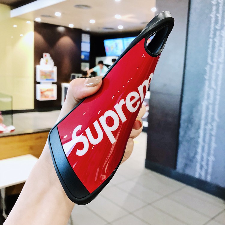 Ốp Supreme đỏ đen cho iPhone ( bán kèm dây đeo giá rẻ )